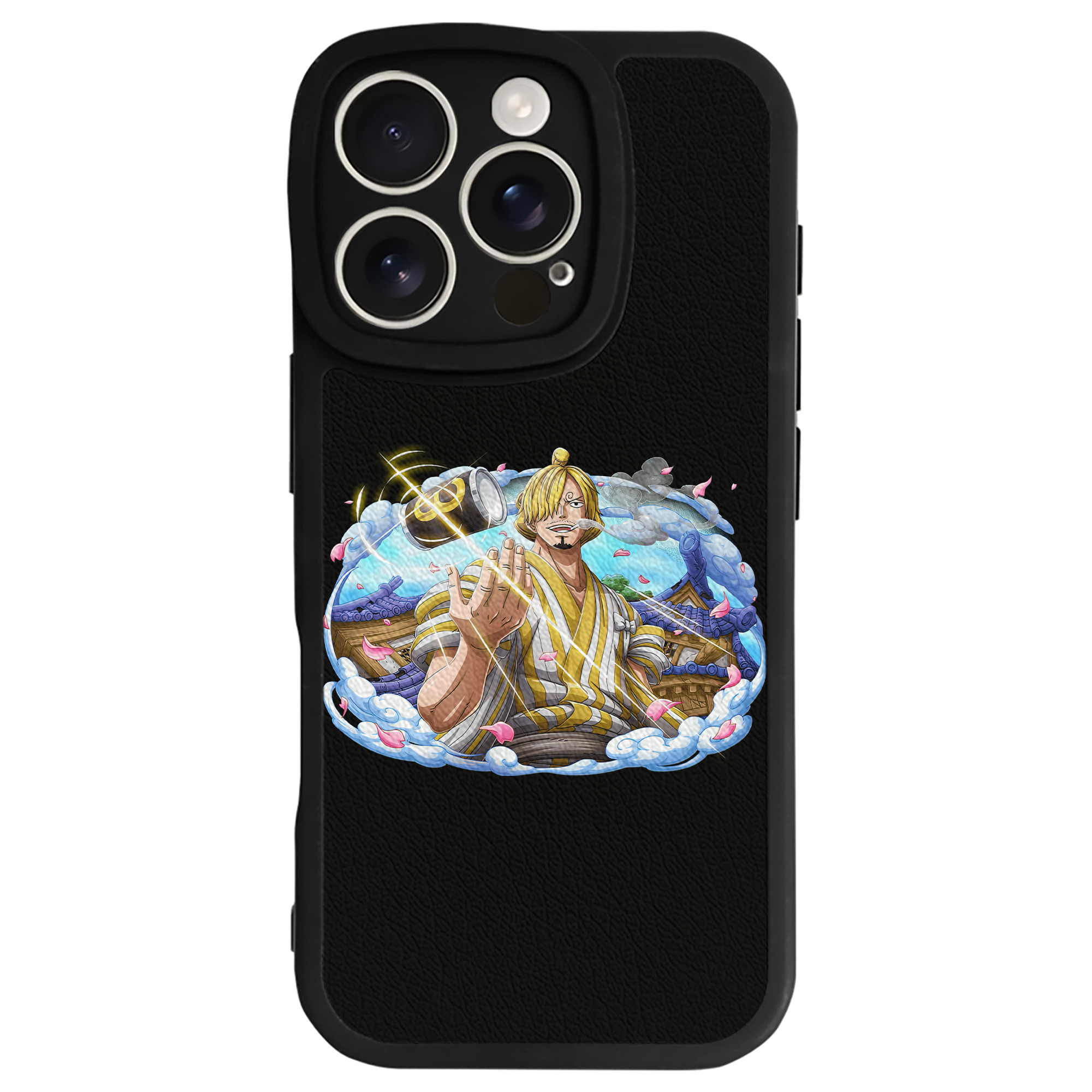 （画像用） ワンピース サンジ ONE PIECE Sanji 【iPhone 16シリーズ対応】シリコンスマホケース（レザー調） 材質：シリコン